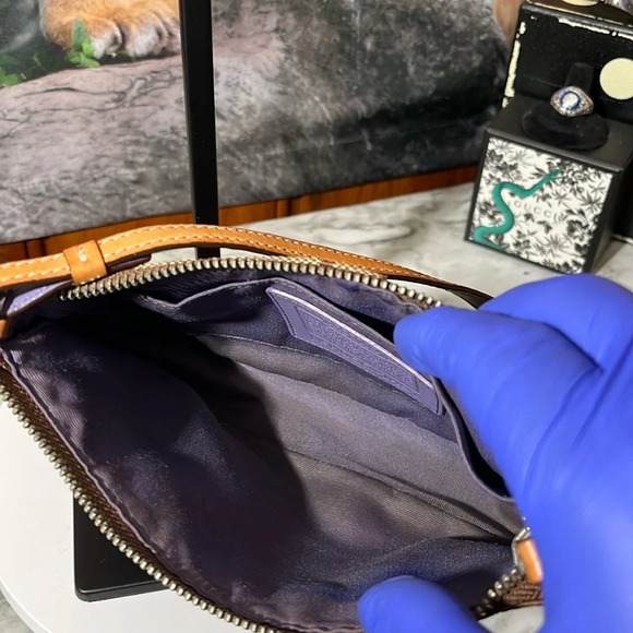 Coach 1491 tan signature print with fish and purple suede - Picture 10 of 11